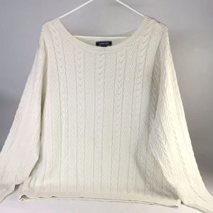 Lands' End cable knit cotton sweater